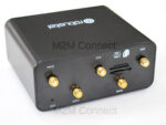 Image of rear panel of Robustel R1520 Router showing RF connectors for GSM, WiFi and GPS
